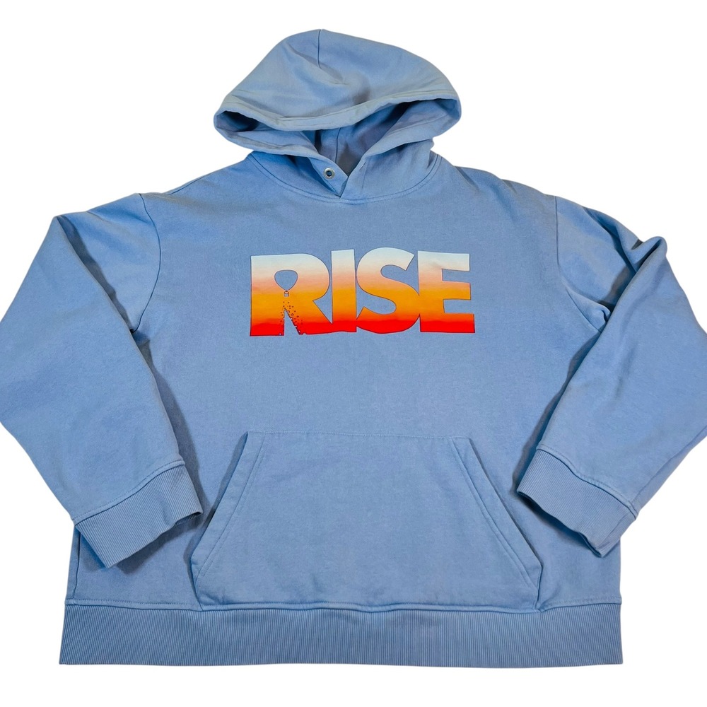 Zyia Active Hoodie XXL Blue Rise Graphic‎ Kangaroo Pocket Sweatshirt